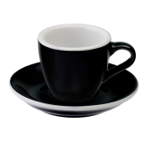 Loveramics Egg - Espresso 80 ml - Kávéscsésze+Tányér - Fekete