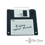 Floppy Disk Drink Coaster - Negru - The Bars - D004