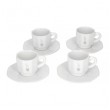 Bialetti - Set of 4 Cups and Saucers - White