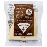 CAFEC Paper Filter Abaca cone 4-cup 100pcs brn AC4-100B